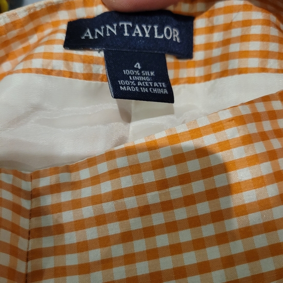 VINTAGE ANN TAYLOR 100% SILK GINGHAM PRINT CROP PANTS - Picture 2 of 6